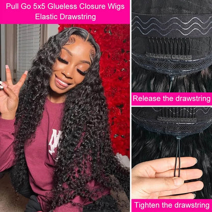 Deep Wave Human Hair Wig – 13x4 Lace Frontal