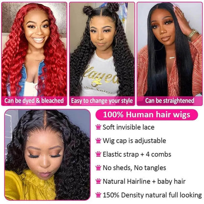 Water Wave Human Hair Wig – 5x5 Lace Closure