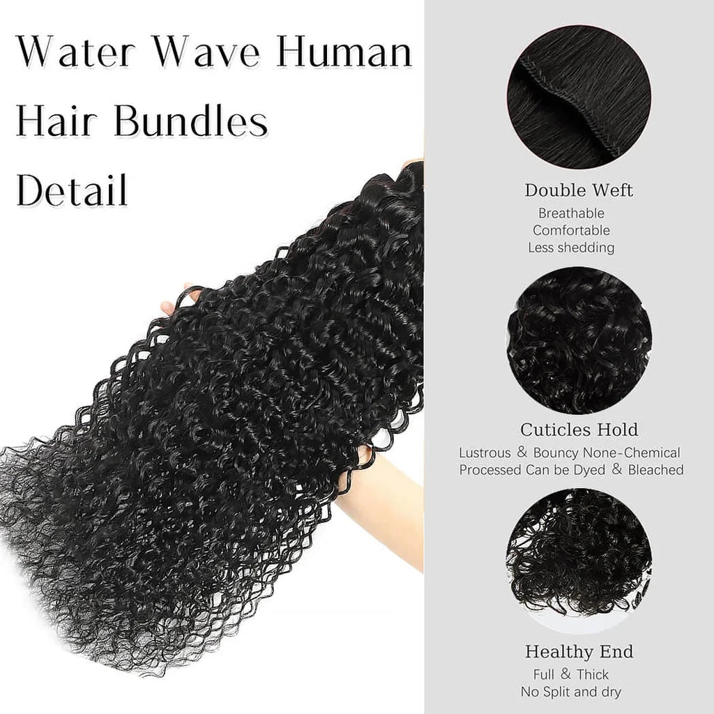 Water Wave Human Hair Wig – 5x5 Lace Closure