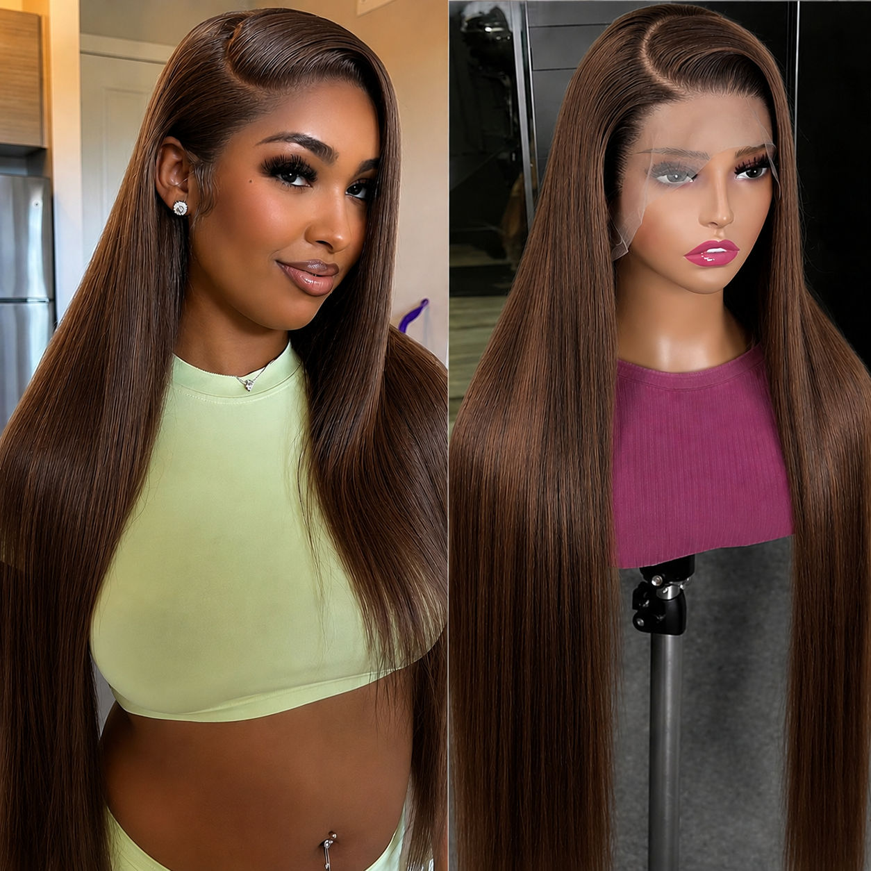 Straight Human Hair Wig – 5x5 Lace Closure